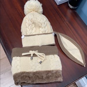 Hat with attachable mask and neck warmer